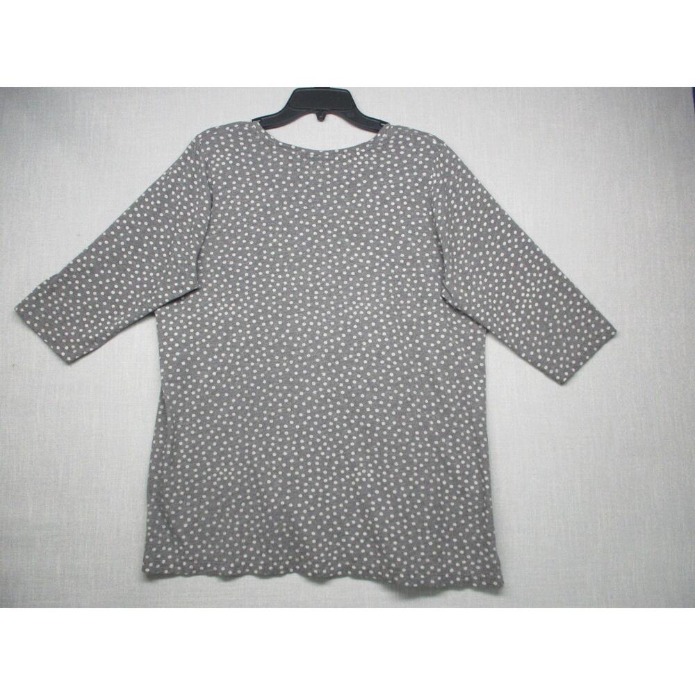 Woman Within Gray White Polka Dot V-Neck 3/4 Sleeve Tunic Top Womens Size 18/20 - Picture 7 of 8